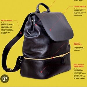 Cariset Black Leather Purse Backpack